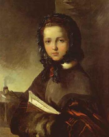 Girl with book by 
																	Franz Xaver Lampi