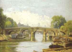 Bridge on the Seine by 
																	Adolphe Faugeron