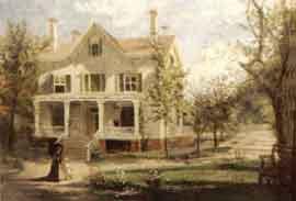 Victorian house with family in summer by 
																	Frederic Randle