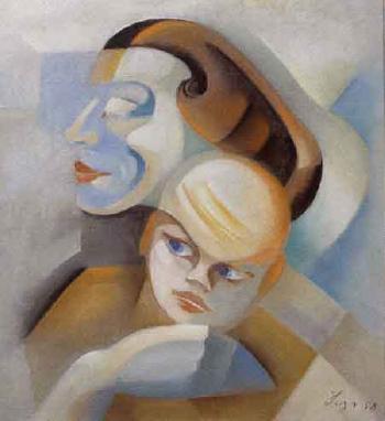 Mother and child by 
																	Alfred Hagn