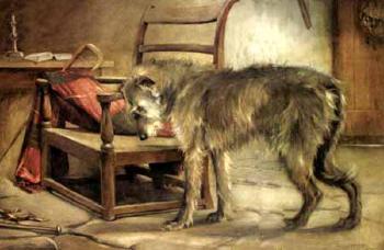Roddie, a deerhound, his eyes are with his heart, and that is far away by 
																	Andrew Scott Rankin