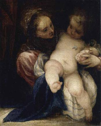 Madonna and Child by 
																	Juan Antonio de Frias y Escalanti