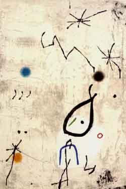 Personatge i estels VI by 
																	Joan Miro