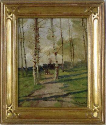 Landscape with birches by 
																	Jacob Gains