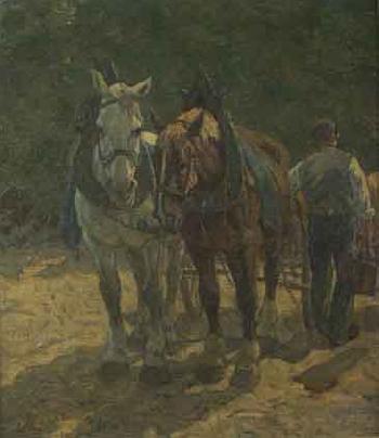 Break during ploughing by 
																	Eugenio Oliva y Rodrigo