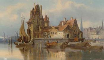 Dutch coastal town by 
																	 Van Hoom
