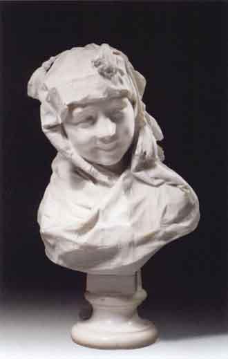 Head of smiling young girl wearing headscarf by 
																	Antonio Galmuzzi