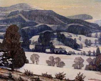 Winter landscape by 
																	Rudolf Karasek