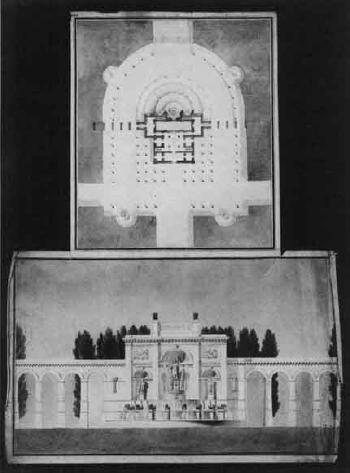 Fontaine dedicacee a Napoleon, elevation et plan by 
																	Leon Dufourny