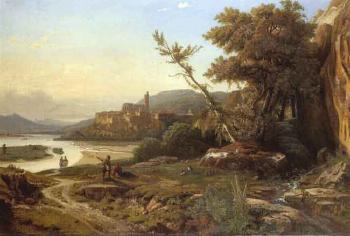 View of Viviez by 
																			Theodore Caruelle d'Aligny