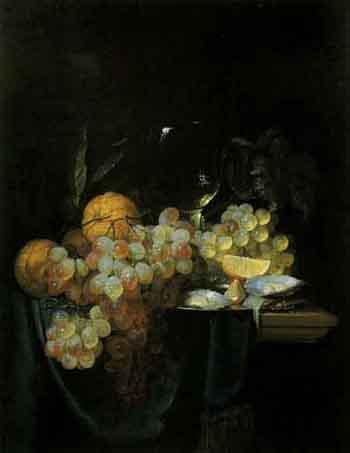 Still life with grapes by 
																	Johannes Hannot