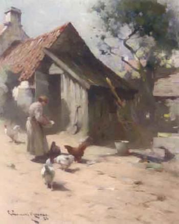 Feeding the hens by 
																	Robert Russell MacNee