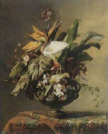 Vase of flowers by 
																	Elise Puyroche-Wagner