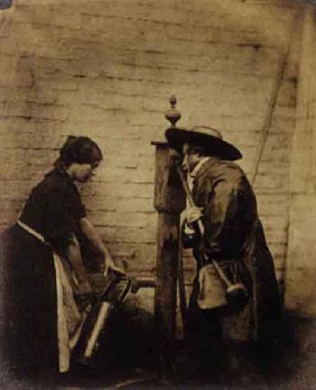 Two figures drawing from a well by 
																	Oscar Gustav Rejlander