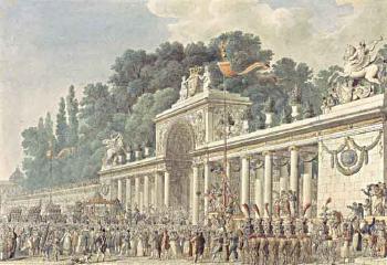Imperial wedding ceremony at the Tuileries by 
																	Charles Percier
