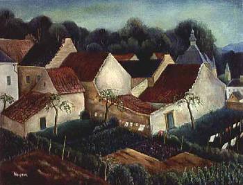 A view of a village in the Ardennes by 
																	Arnold Bernard Neujean