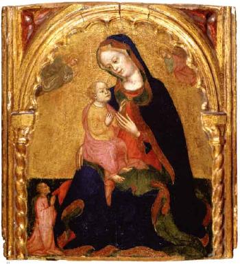 Madonna of Humility, with a donor and Angels by 
																	 Zanino di Pietro