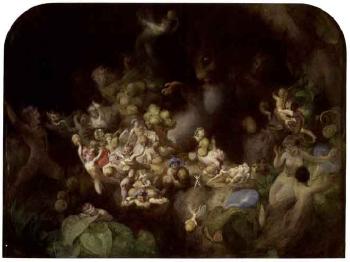 Titania's elves robbing the squirrel's nest - Midsummer night's dream by 
																	Robert Huskisson