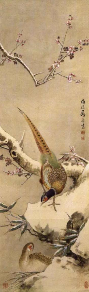 Pheasants with plum flowers by 
																	 Ma Jin