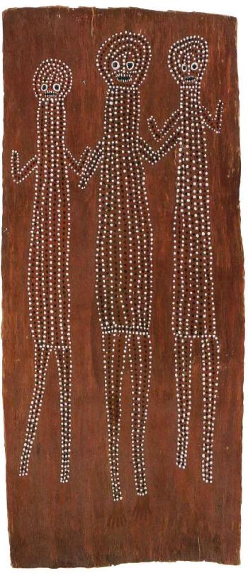 Three mimih figures by 
																	Crusoe Kuningbal