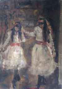 Two young girls dancing by 
																	Colin MacInnes