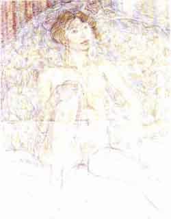 Nude on settee by 
																	Leonard Mccomb