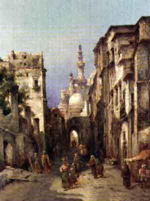 Middle Eastern street scene by 
																	A Balin
