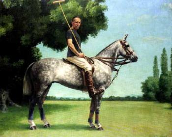 Portrait of John Wodehouse, later 3rd Earl of Kimberley on his polo pony by 
																	Kenneth Hauff