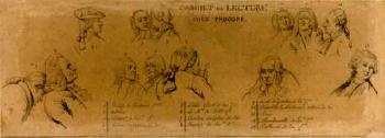 Voltaire au cabinet de lecture chez procope. Les figures principales du cabinet by 
																			Claudius Jacquand