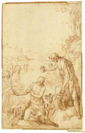 Jesus' christening by 
																	Giulio Cesare Venenti