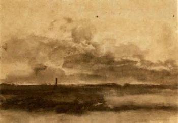 Landscape with tower by 
																	Abraham Furnerius