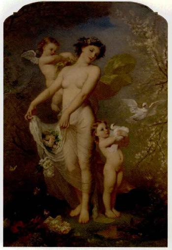 Allegory of Spring. Allegory of Autumn by 
																			Charles Voillemot