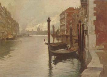 Gondolas at their moorings, Venice by 
																	Nicola Fabricatore