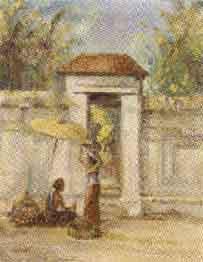 Man and woman by a gate by 
																	Ronald Henry Arthur Fryling
