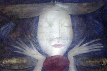 Girl with eyes open. Girl with eyes shut by 
																			Margaret MacDonald Mackintosh