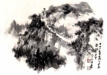 Scholar and pine by 
																			 Jian Qinzhai