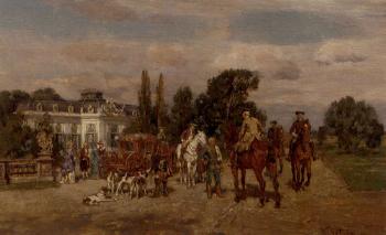 Riding out. Before the hunt by 
																			Wilhelm Velten