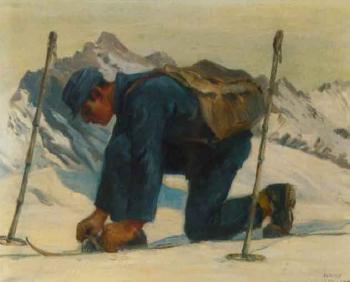 Preparing the skis by 
																	Hans Jemuller