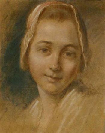 Portrait of a young woman by 
																	Genevieve Navarre