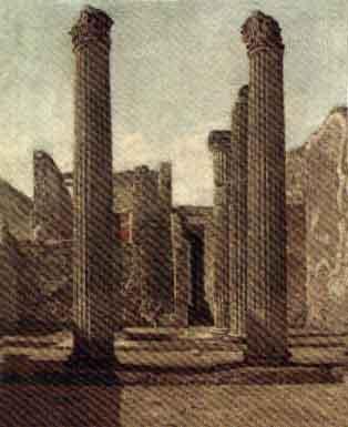 Figure in classical ruin by 
																	Enrico Gaeta