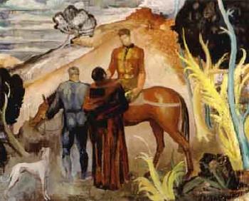 The meeting - couple and man on horseback by 
																	Ragnhild Nordensten