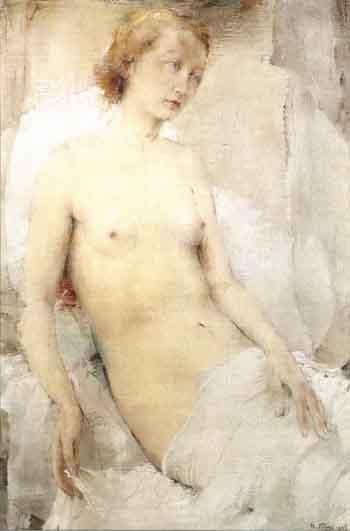Seated nude by 
																	Maurice Felbier