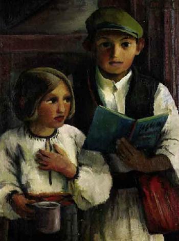 Two children by 
																	Grete Csaki-Copony