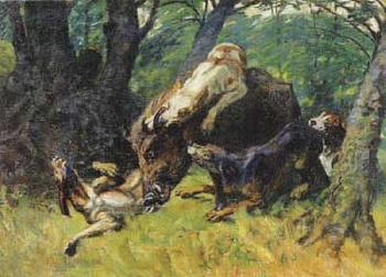 Boar hunt by 
																	Alexander Eckener