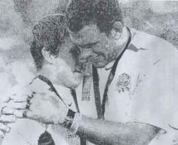 Jonny Wilkinson and Martin Johnson, 2003 World Cup by 
																	Barry Novis