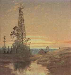 East Texas oil rig by 
																	Arthur B Jefferys