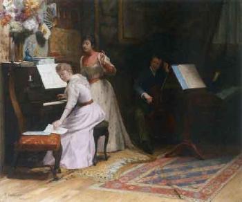 La lecon de musique by 
																	Emile Eugene Fauconnier