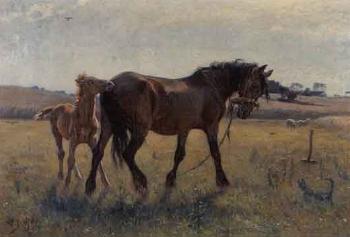 Horse and foal in field by 
																	Valdemar Irminger