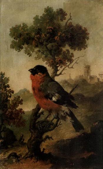 Landscape with bird on branch by 
																	Carl Gustaf Quist