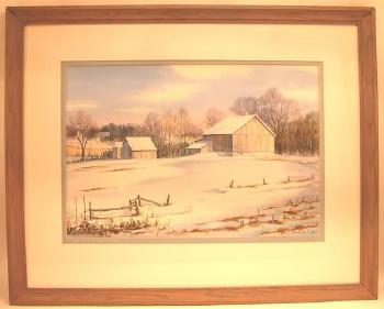 Farm near Richboro, Penna in winter by 
																	Aaron G Fryer